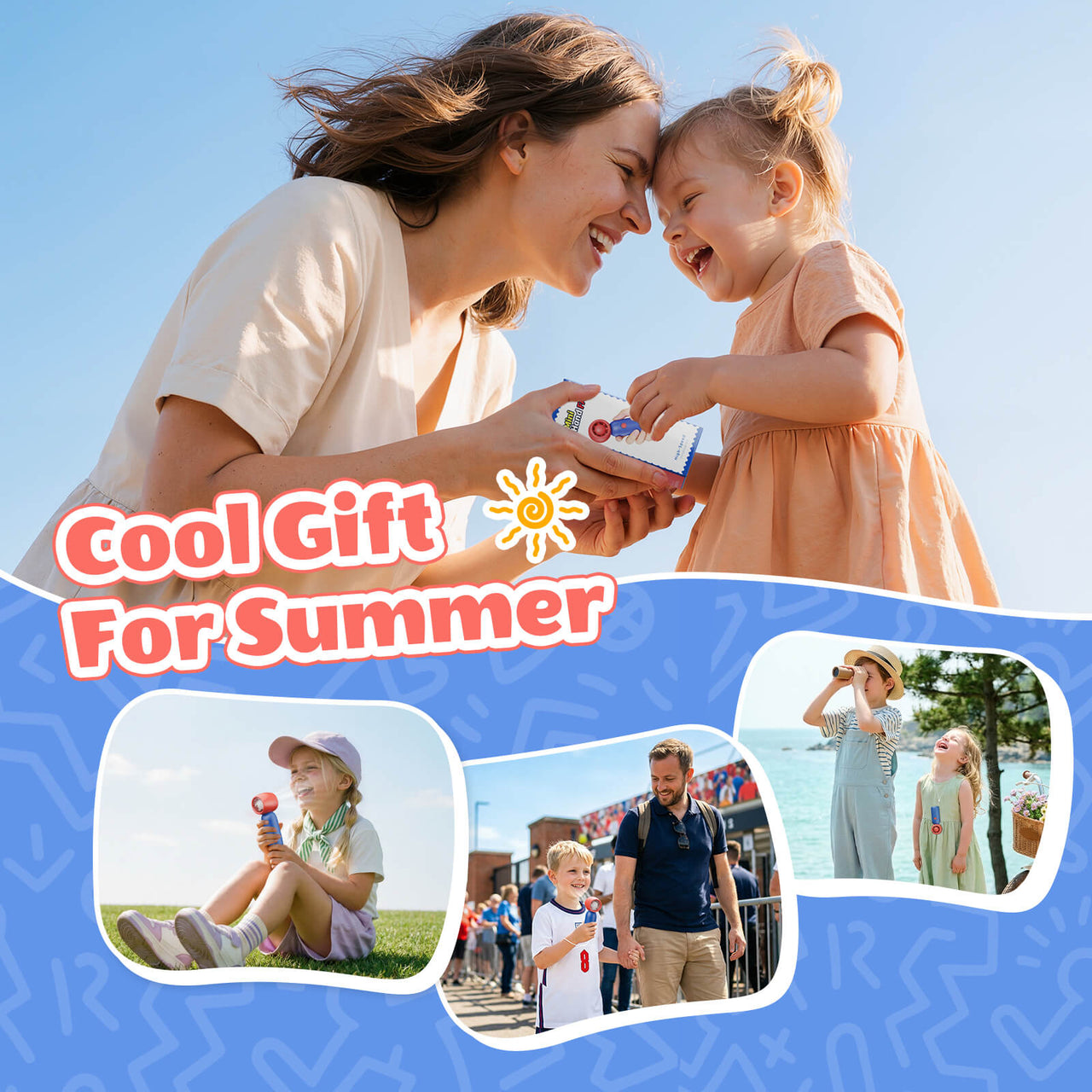 SprzAir 4000mAh Turbo Handheld Fan for Kids – 4 Speeds & Dual Lanyard