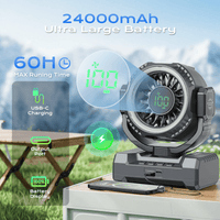 Thumbnail for SprzAir 6000mAh Rechargeable Camping Fan – 120° Oscillation & LED Lantern