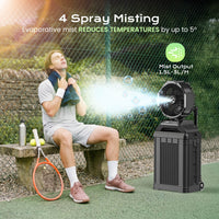 Thumbnail for SprzAir 4 Gal Rechargeable Misting Bucket Fan – Oscillating & Retractable Handle
