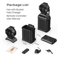 Thumbnail for SprzAir 4 Gal Rechargeable Misting Bucket Fan – Oscillating & Retractable Handle