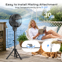 Thumbnail for SprzAir 20000mAh Rechargeable Misting Pedestal Fan – Oscillating & Mister Kit