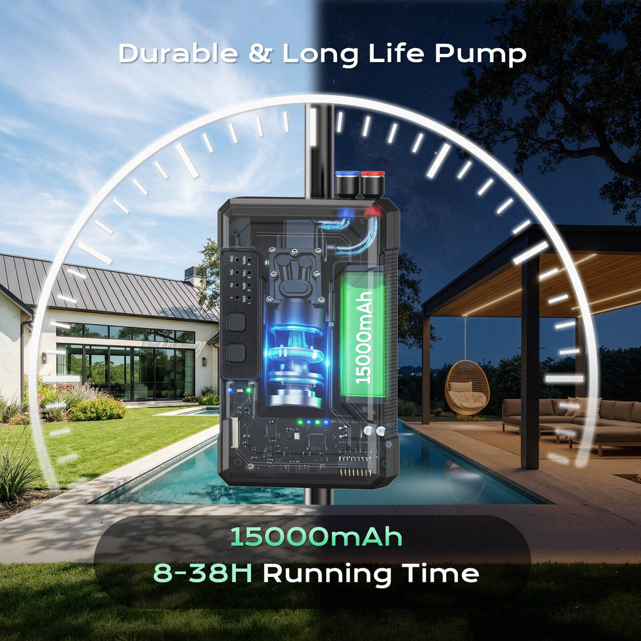 SprzAir 4 Gal Standing Misting System – 10000mAh Pump & 5 FT Adjustable Height